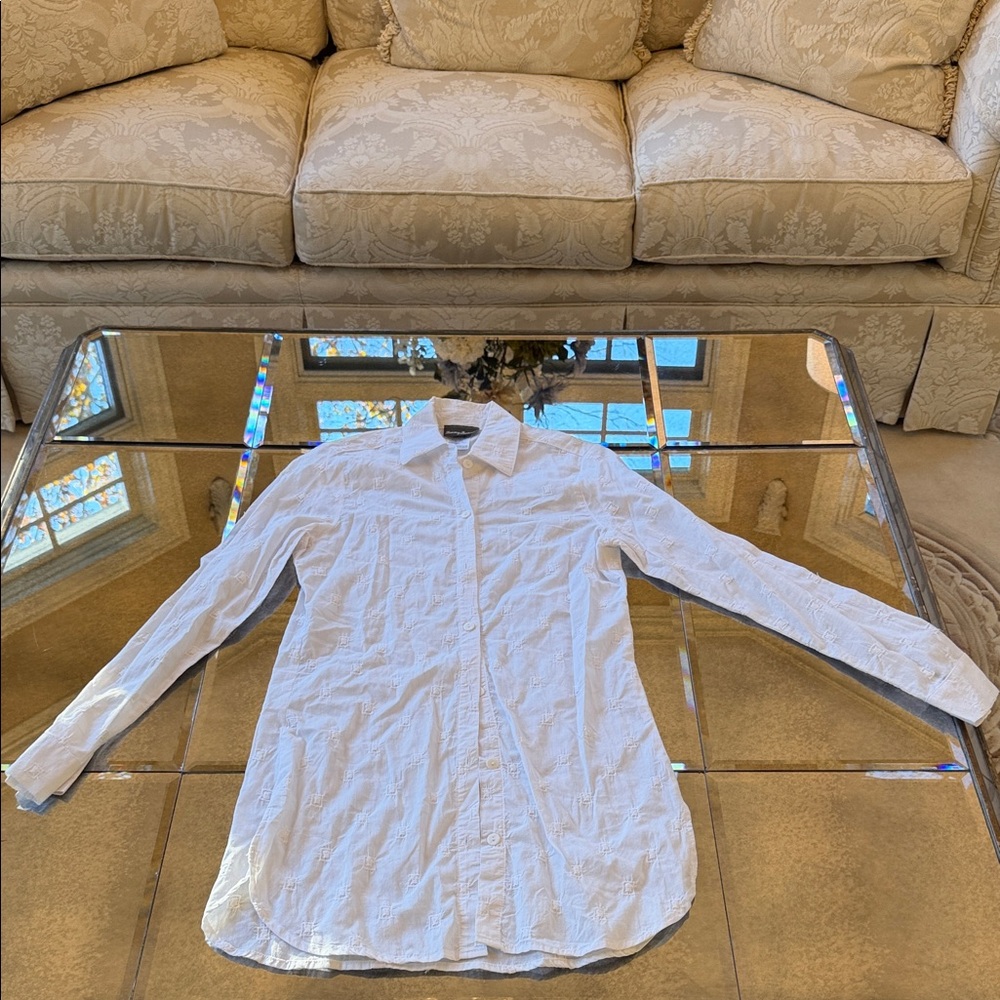 Tommy Bahama Cream Textured Button Cover-Up Shirt